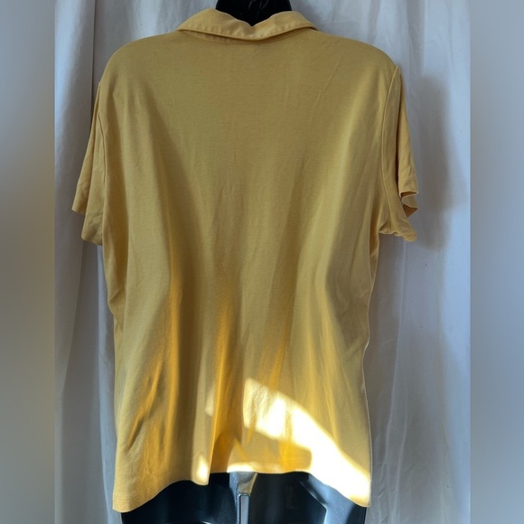 L.L. Bean 100% Cotton Mustard Yellow Short Sleeve Collared Polo Womens Sz XL Reg - Picture 4 of 4